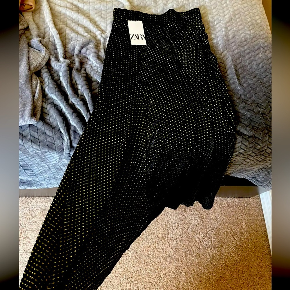 Zara maxi velvet skirt